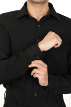 Japanese  Fabric Shirt - Black