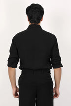 Japanese  Fabric Shirt - Black