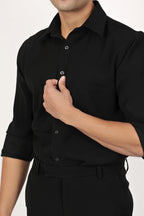 Japanese  Fabric Shirt - Black