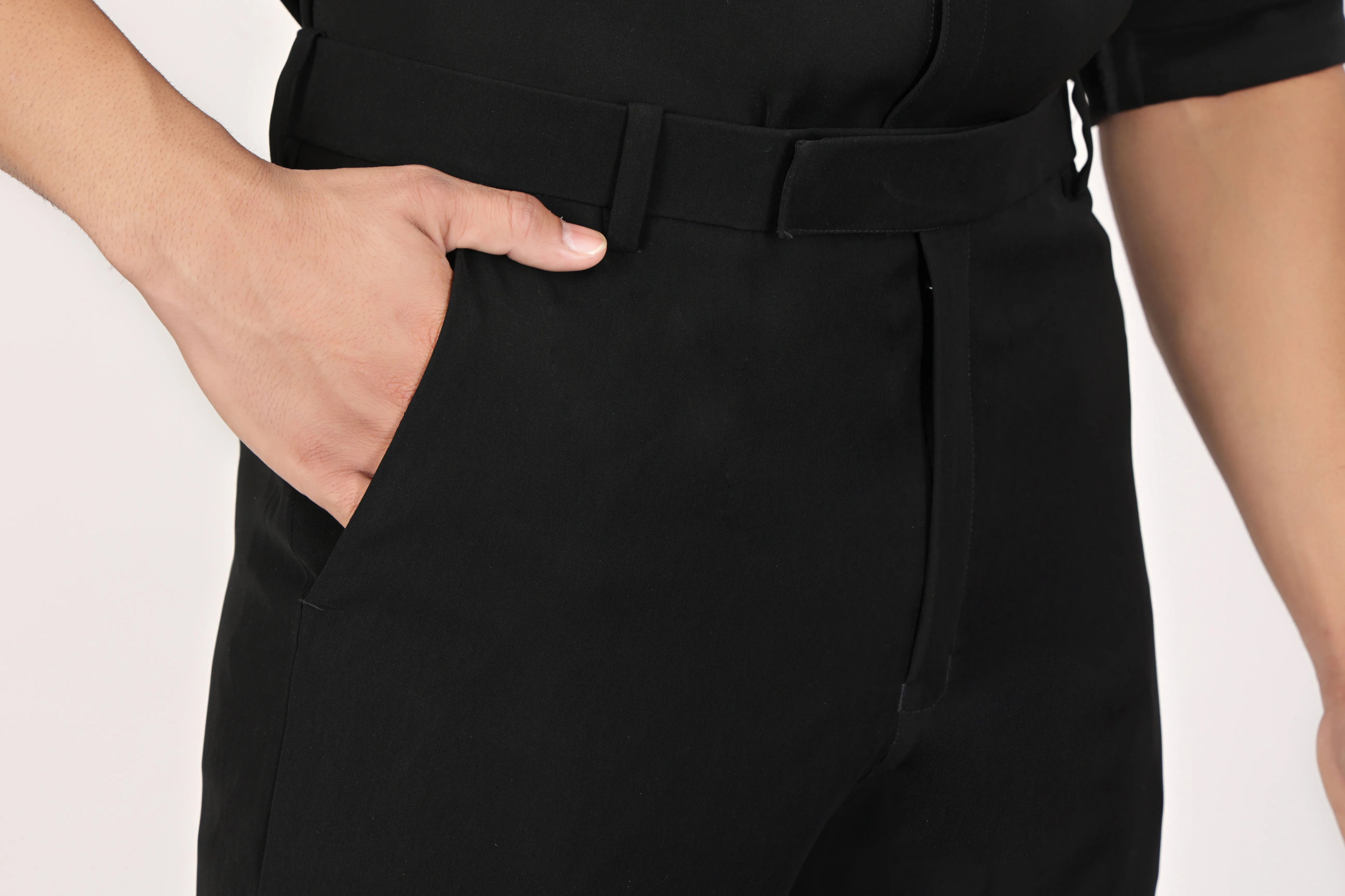 Japanese Straight Fit Trousers - Black