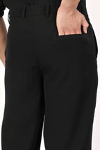 Japanese Straight Fit Trousers - Black