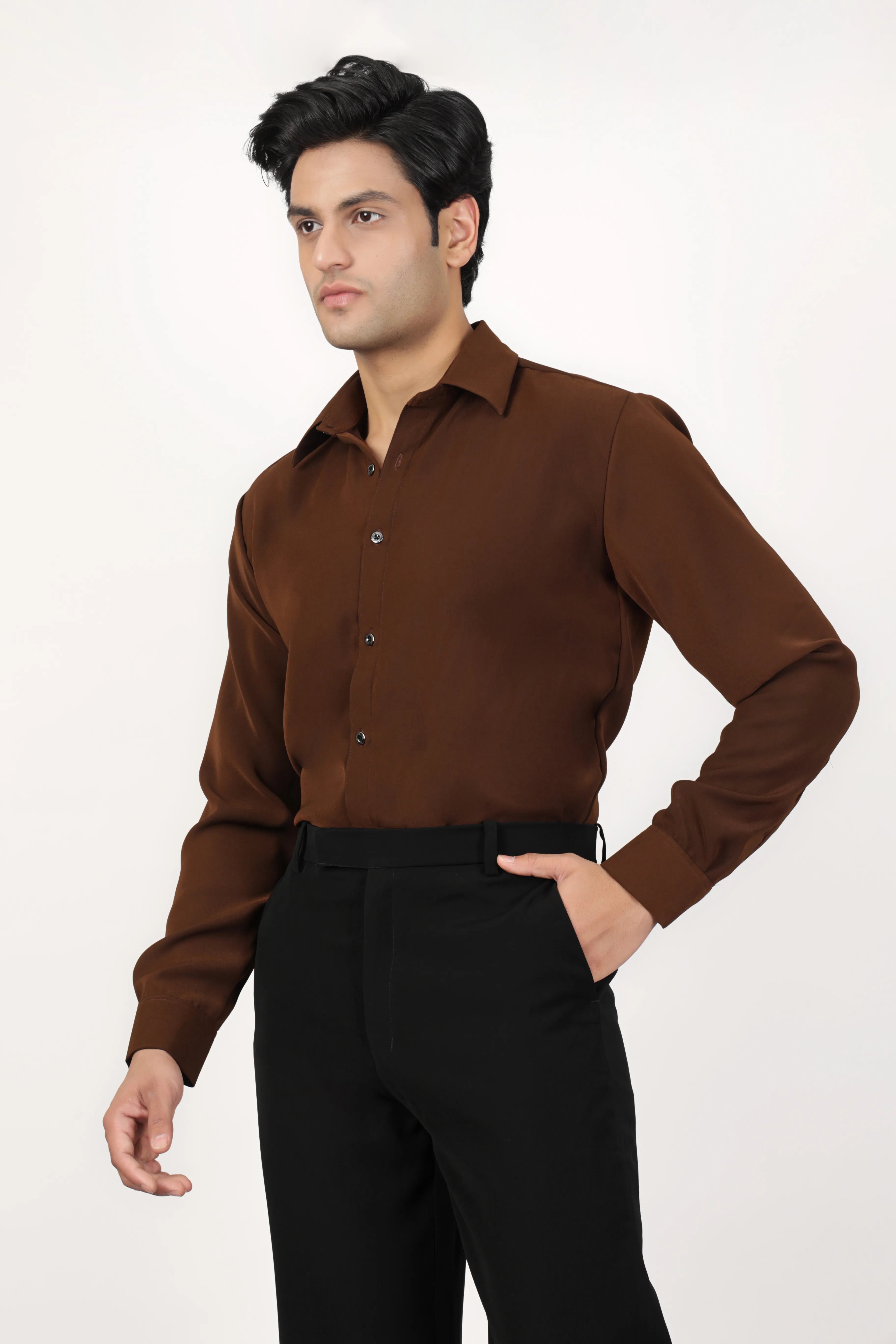 Japanese Fabric Shirt - Coffee Brown