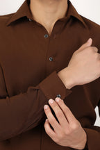 Japanese Fabric Shirt - Coffee Brown