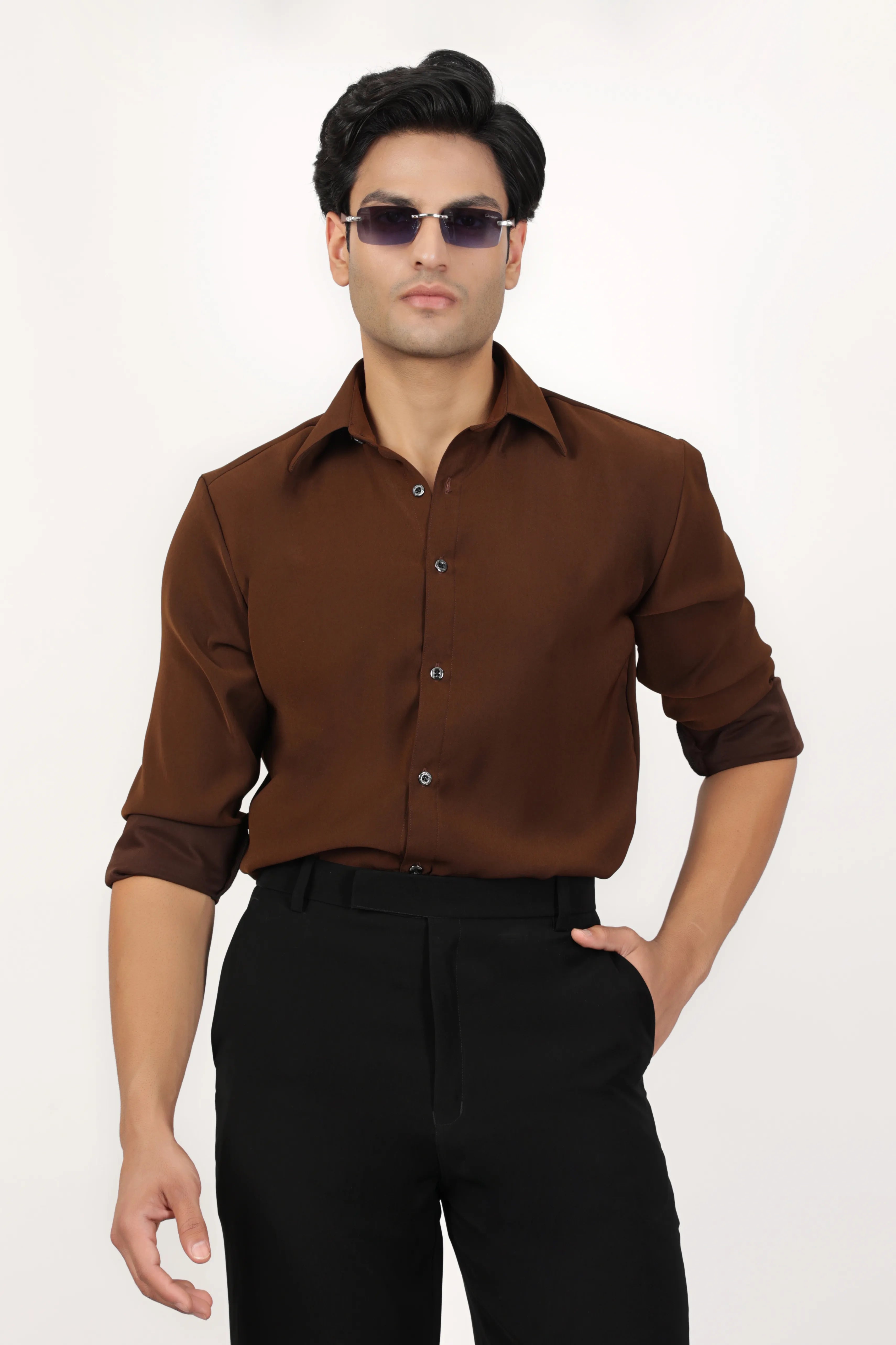 Japanese Fabric Shirt - Coffee Brown