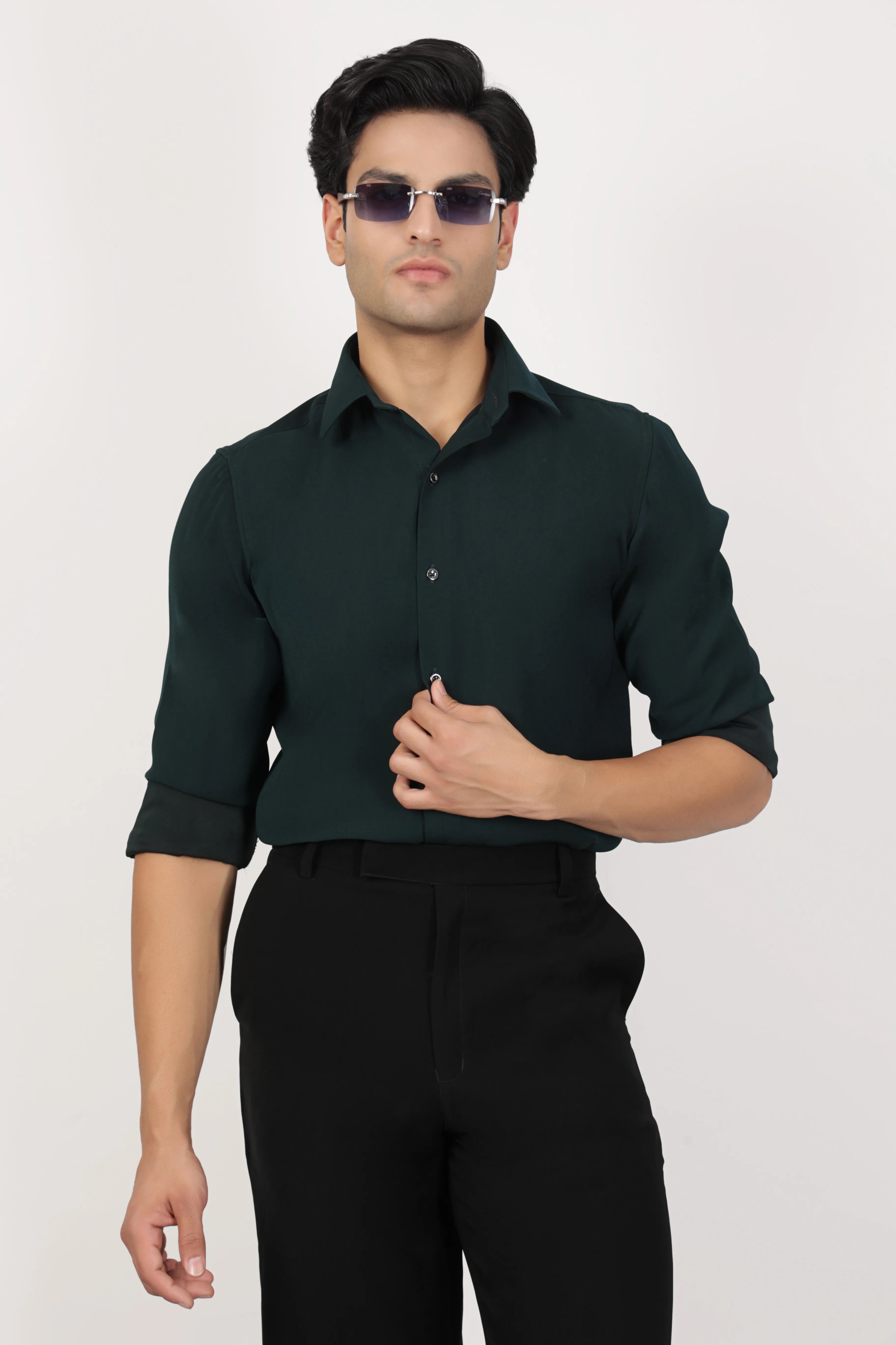 Japanese Fabric Shirt - Bottle Green