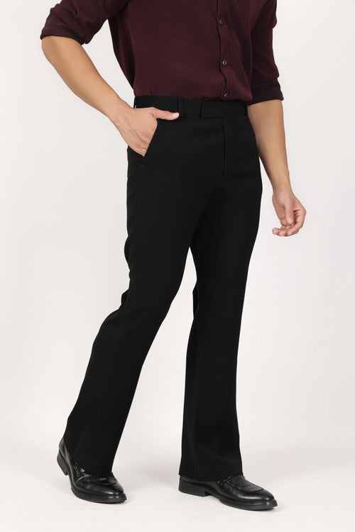 Japanese Bootcut Trousers - Black