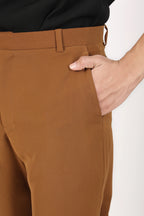 Japanese Bootcut Trousers - Tan Brown