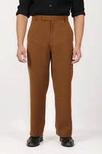 Japanese Straight Fit Trousers - Tan Brown